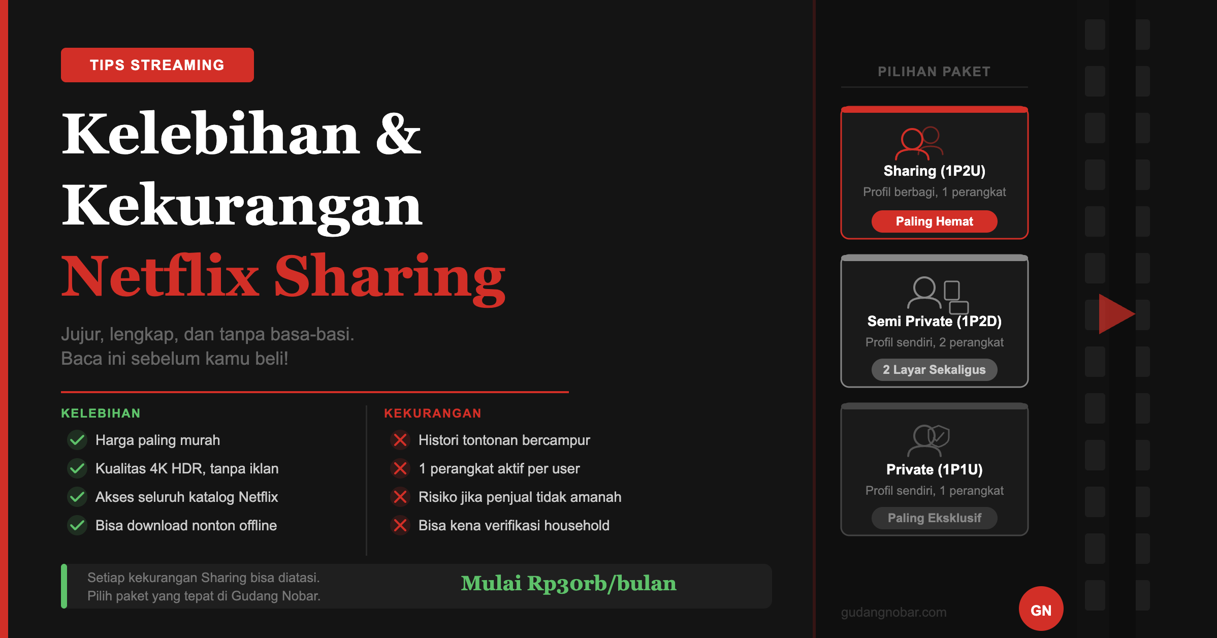 Kelebihan dan Kekurangan Netflix Sharing — Jujur, Lengkap, dan Tanpa Basa-Basi