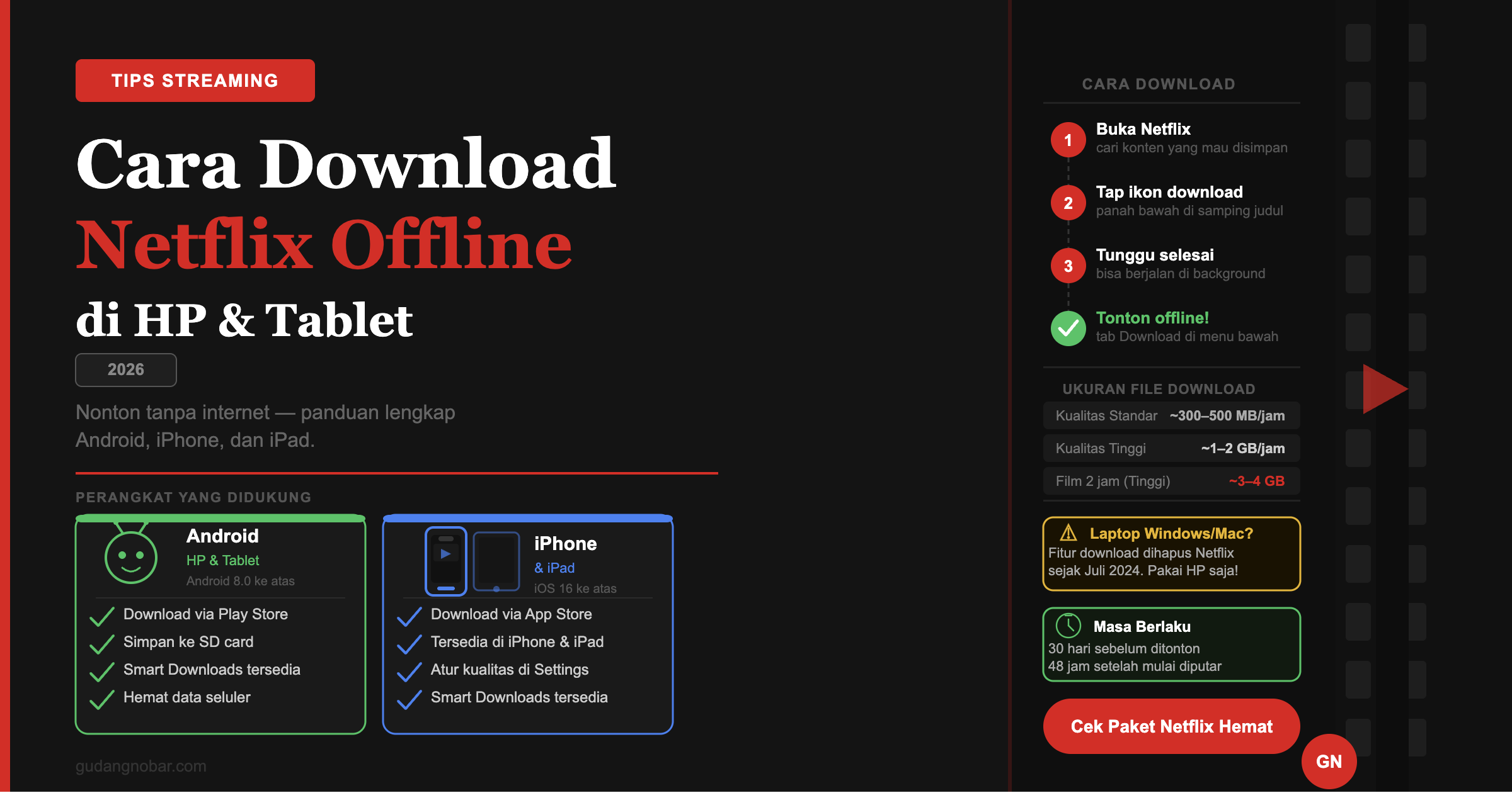 Cara Download Netflix untuk Nonton Offline di HP & Tablet — Panduan Lengkap 2026
